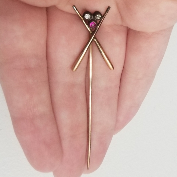 Vintage Other - Real gemstones, rare billiards vtg or antique stick pin